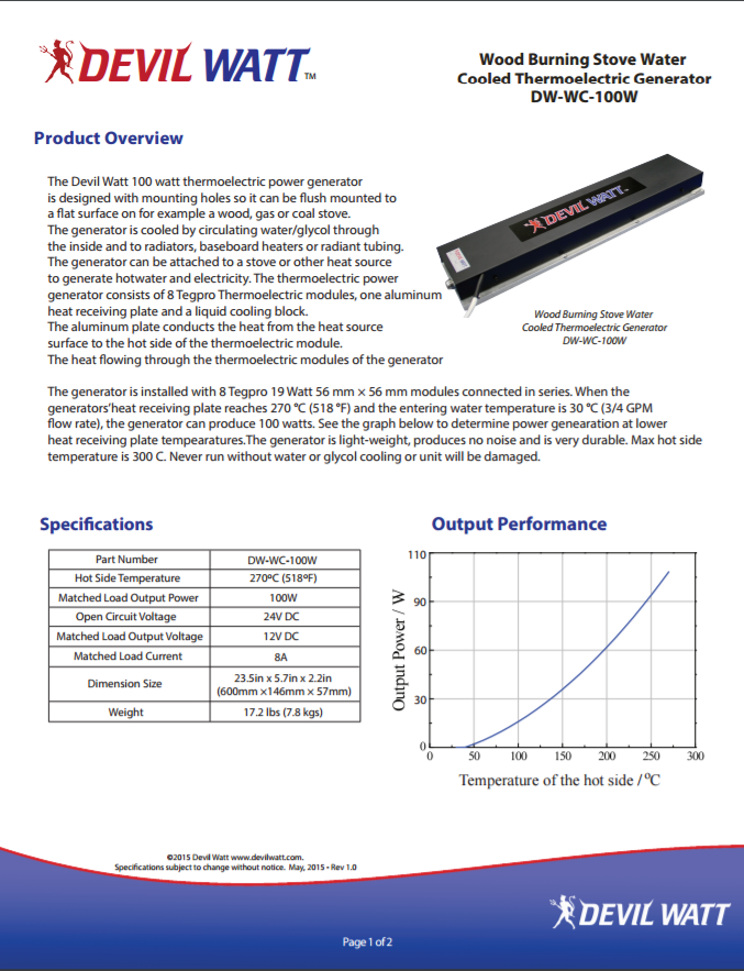 Peltier sales generator 100w